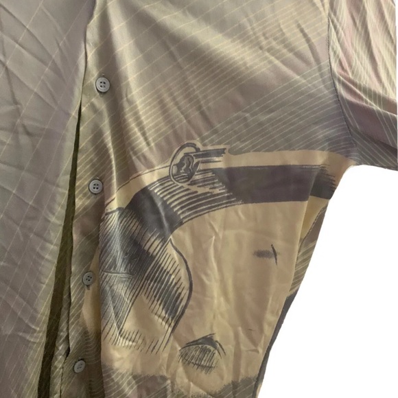 Vintage 70s Disco Button Down Shirt Nik Nik Dagger Collar Medium Made In Italy - Picture 4 of 4